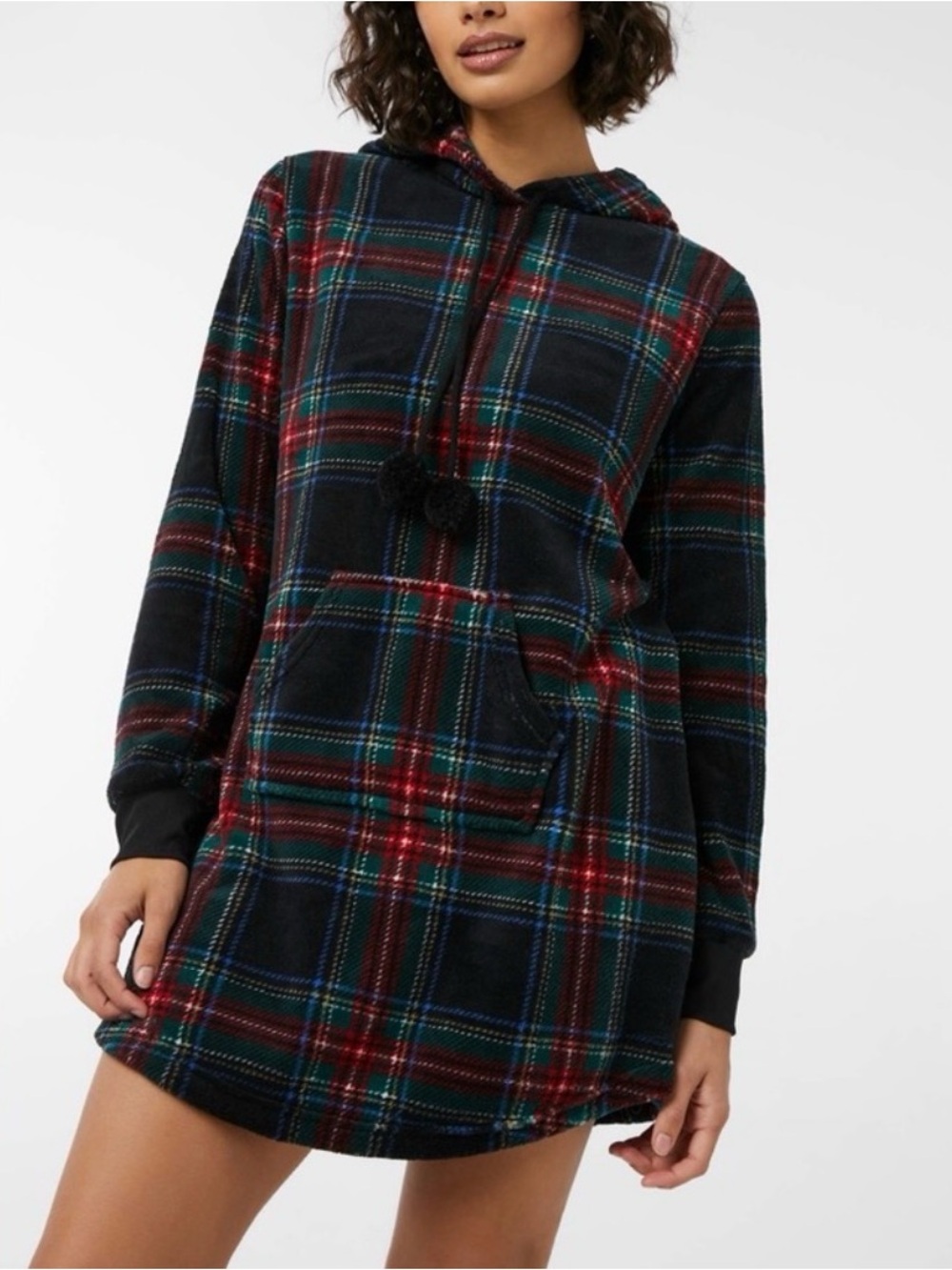 Ardene Plaid Hooded Sleepshirt /NWT